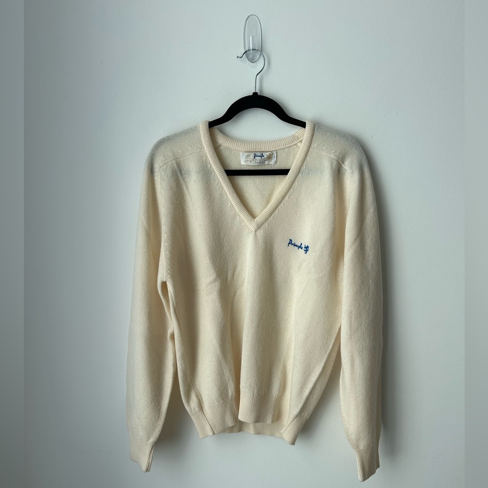 Pringles V neck preppy wool sweater